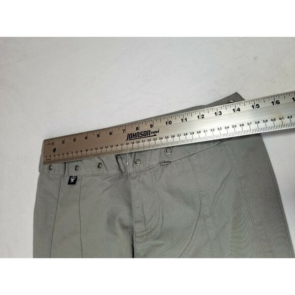 Sessions Womens Size 5 Wide Straight Pants Eyelet Mid-Rise Cotton Gray Casual - Picture 6 of 8